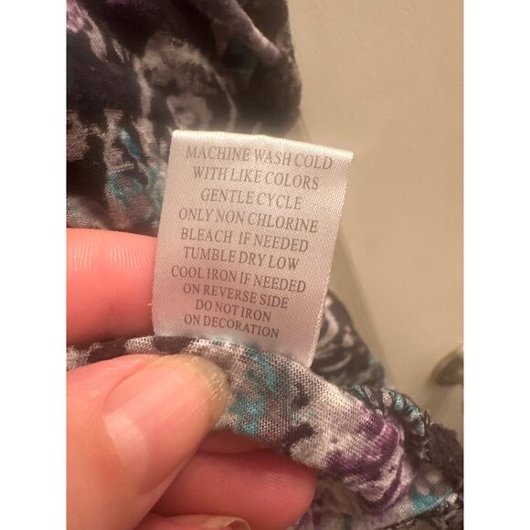 Almost Famous Womens Floral Print Cardigan Size L Polyester/Cotton Blend Made In - Picture 6 of 6